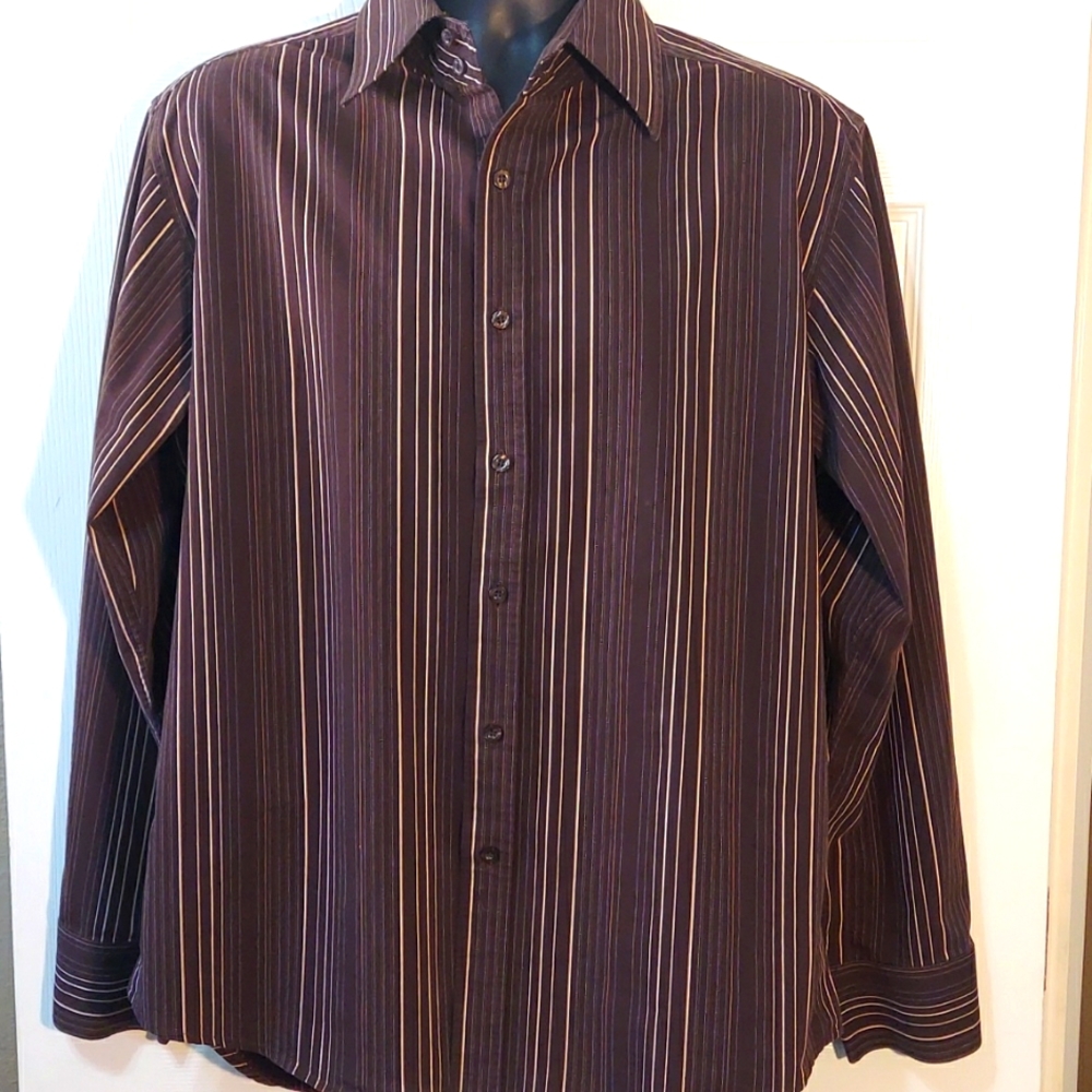 Red level nine. Long sleeve striped shirt